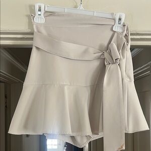 Zara Light Beige Tie-Waist Circle Skort